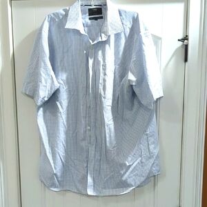 M&S Light Blue Plaid Casual Shirt Sz 18 46